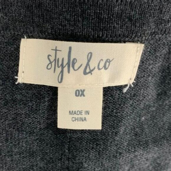 Style & Co Women's Top Tunic Plus Size OX Sweaters Gray Scoop Neck - Picture 9 of 11